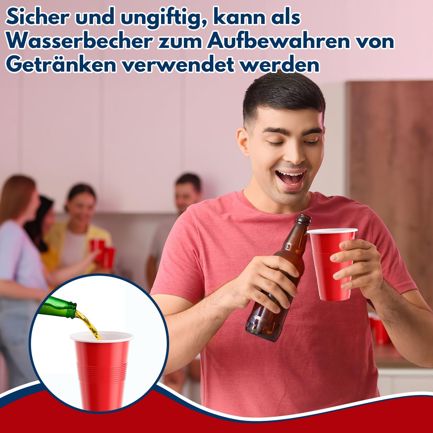 Cosmo Go Pong-Becher-Set 100 Partybecher und 10 Bälle