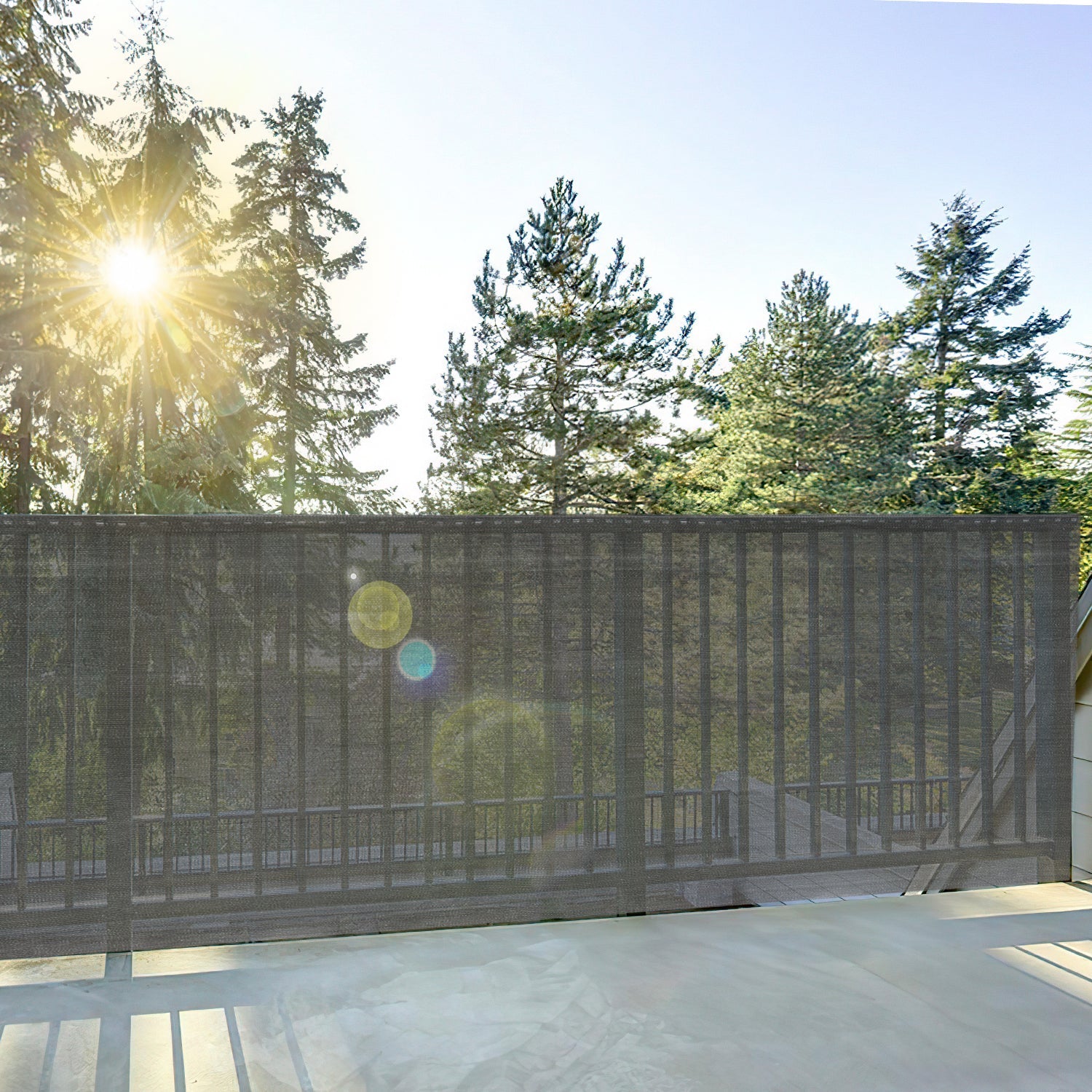 Cosmo Go Sichtschutz HDPE Windschutz Schattennetz Grün/Grau