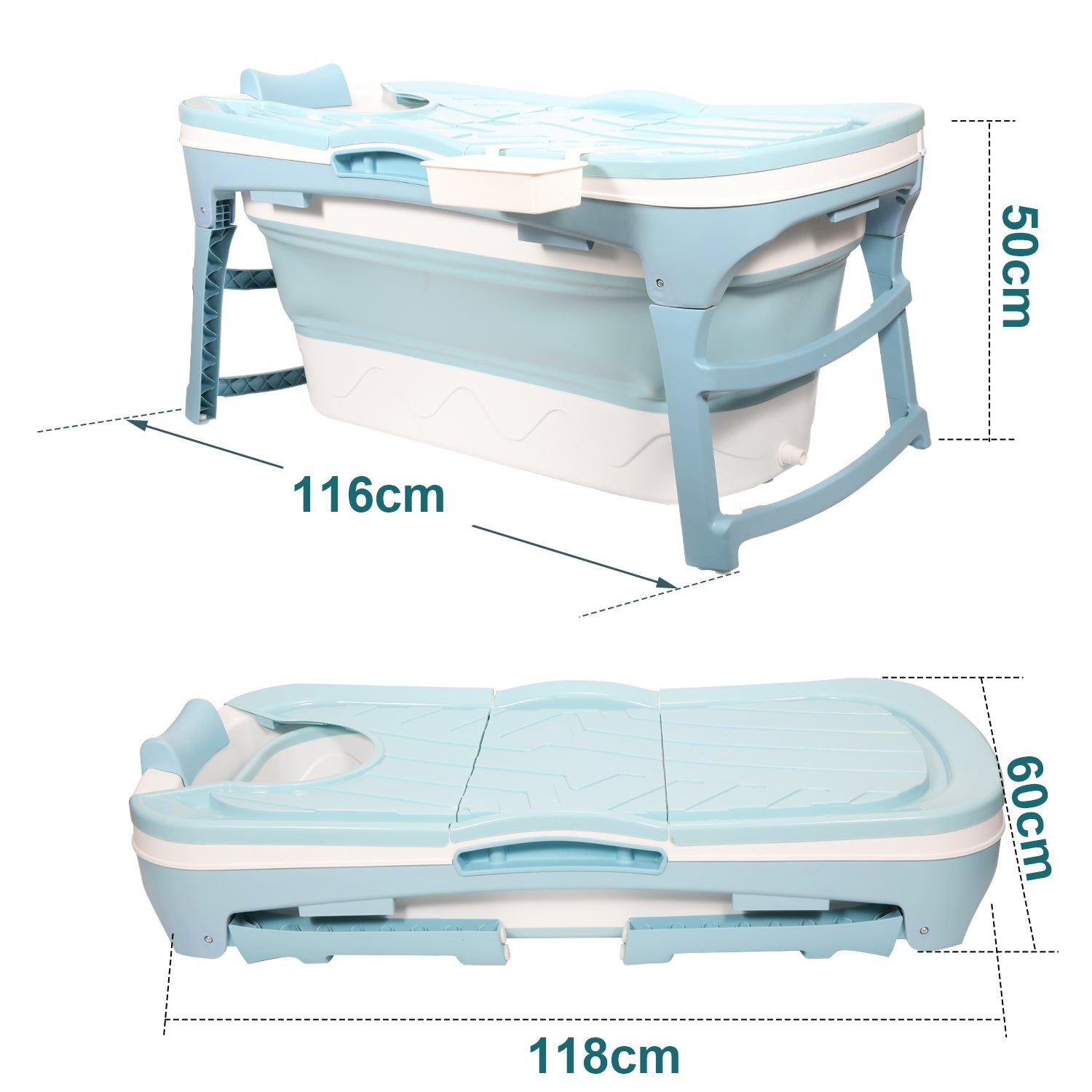 Cosmo Go Faltbare Badewanne mit Abdeckung