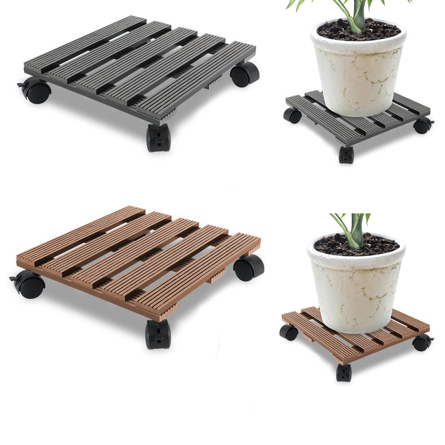 Cosmo Go WPC Pflanzenroller Eckig mit Rollen Tragkraft 80 kg Hover Image