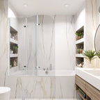 Cosmo Go Duschwand für badewanne Faltbare Glas Duschtrennwand