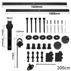 Cosmo Go Schiebetürbeschlag Set Schiebetürsystem 152cm/183cm/200cm/244cm/363cm