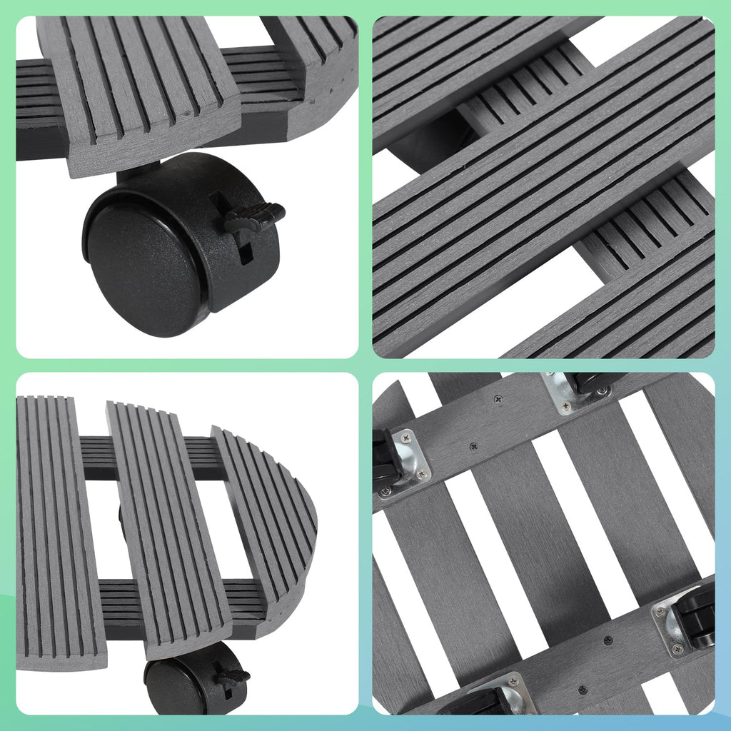 Cosmo Go WPC Pflanzenroller Rund mit Rollen Tragkraft 80 kg