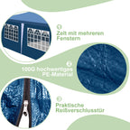 Cosmo Go Pavillon 3x3m Partyzelt Wasserdicht mit Seitenteilen