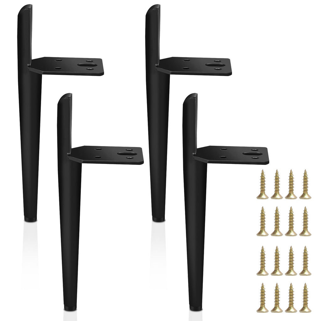 Cosmo Go 4er Set Metall Möbelfüße Schrankfüße Schwarz