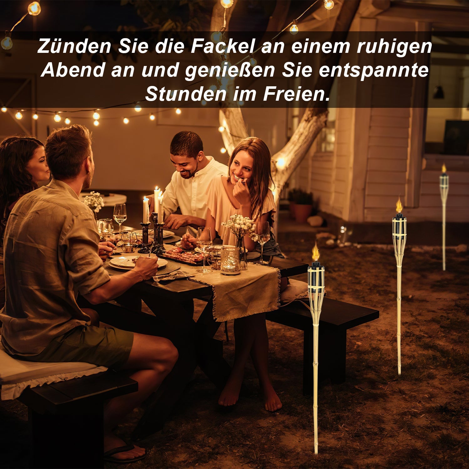 Cosmo Go 12er Set Gartenfackeln mit Docht