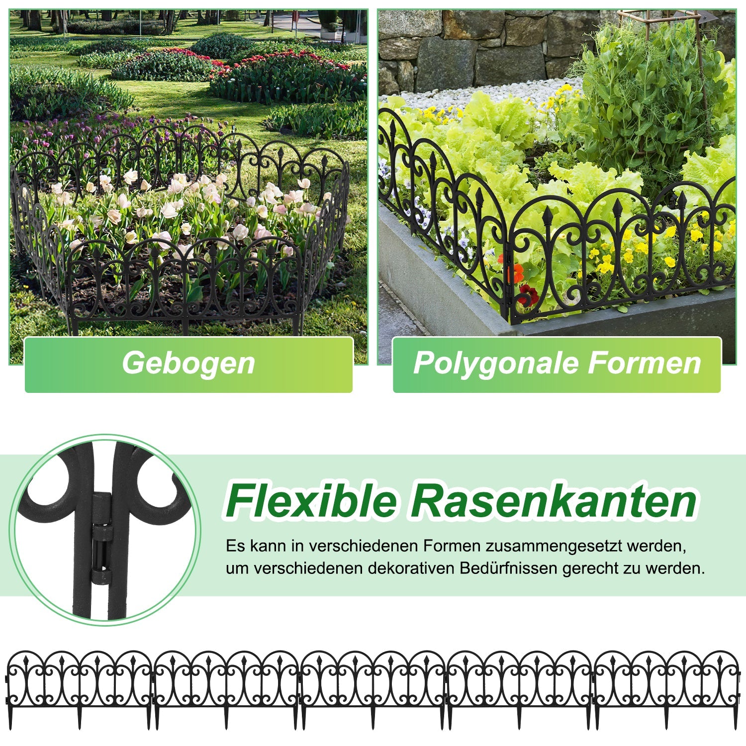 Cosmo Go 5 tlg Beetzaun Beetumrandung Kunststoff