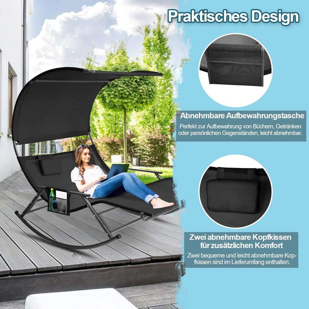 Cosmo Go Doppelliege Sonnenliege mit Sonnendach Outdoor