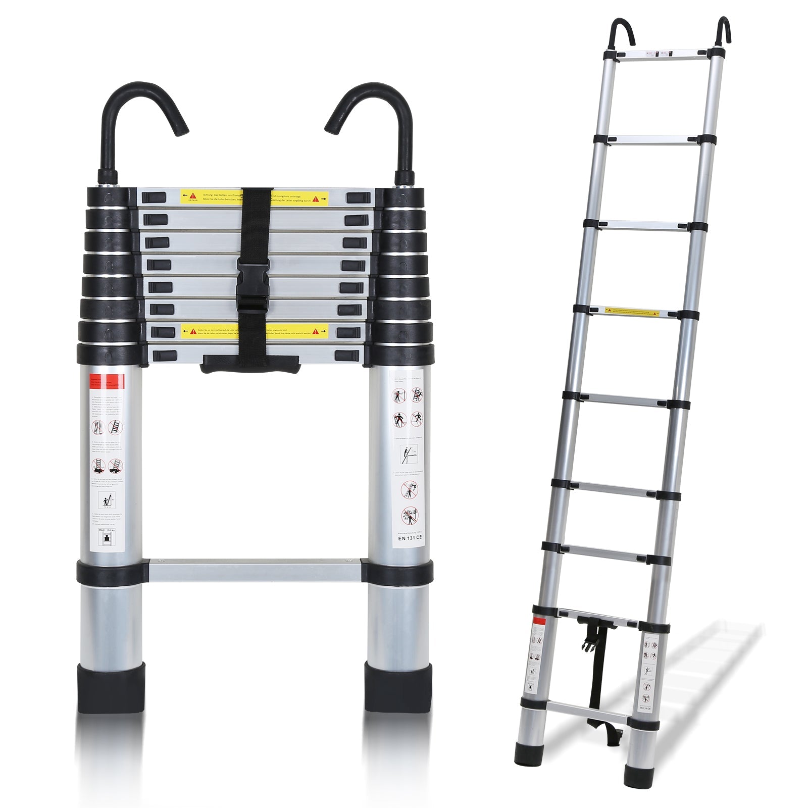 Cosmo Go Teleskopleiter mit 2 Abnehmbarem Haken