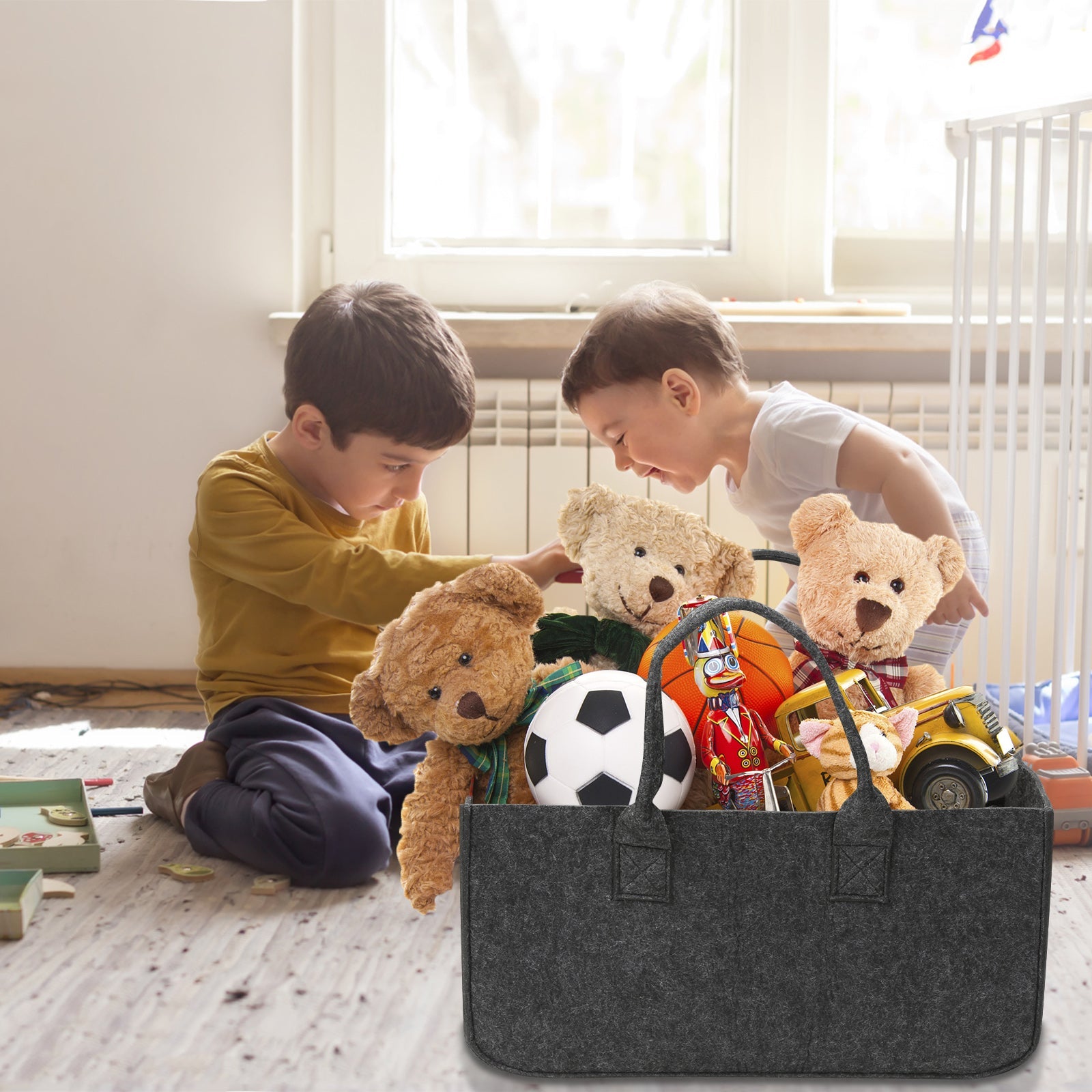 Cosmo Go 2x Filztasche Kaminholztasche Brennholzkorb Faltbar 30L