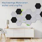 Cosmo Go Akustikplatten Wandpaneele Selbstklebend 12/18 Stück Hexagonal Kerben