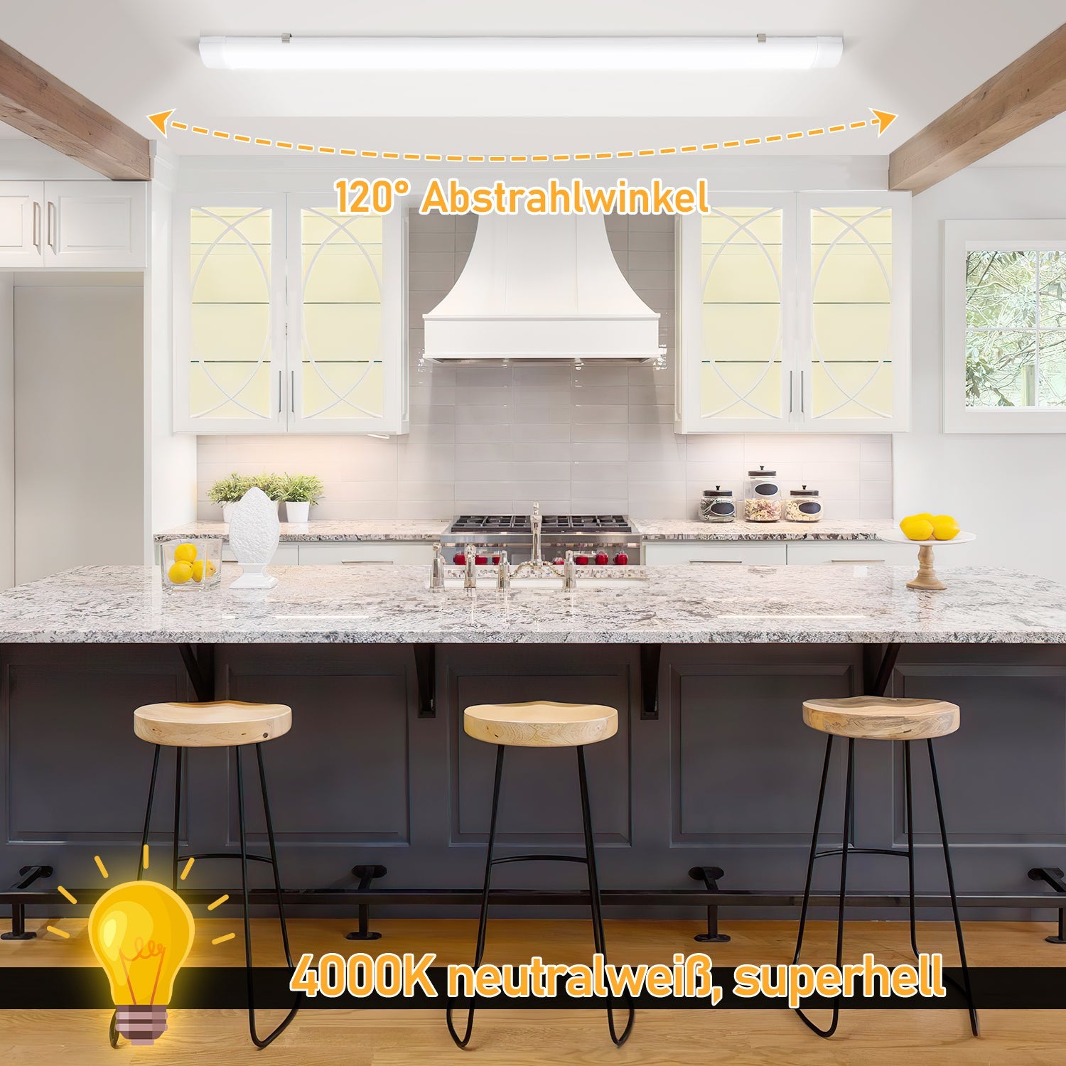 Cosmo Go LED Feuchtraumleuchte Neutralweiß 18W/36W/48W