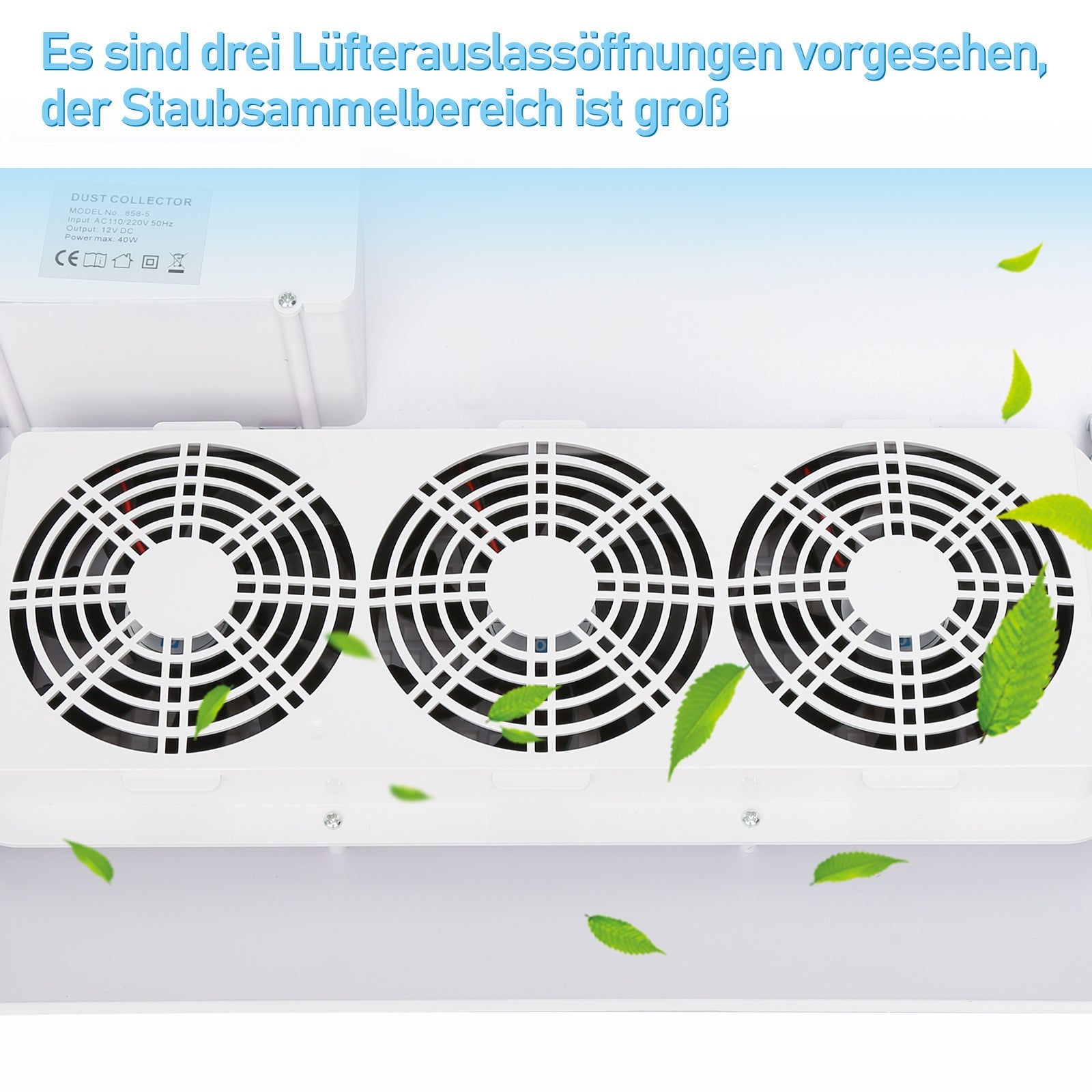 Cosmo Go Nagelstaubabsauger mit 3 Lüfter und 2 Staub