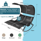 Cosmo Go Doppelliege Sonnenliege mit Sonnendach Outdoor