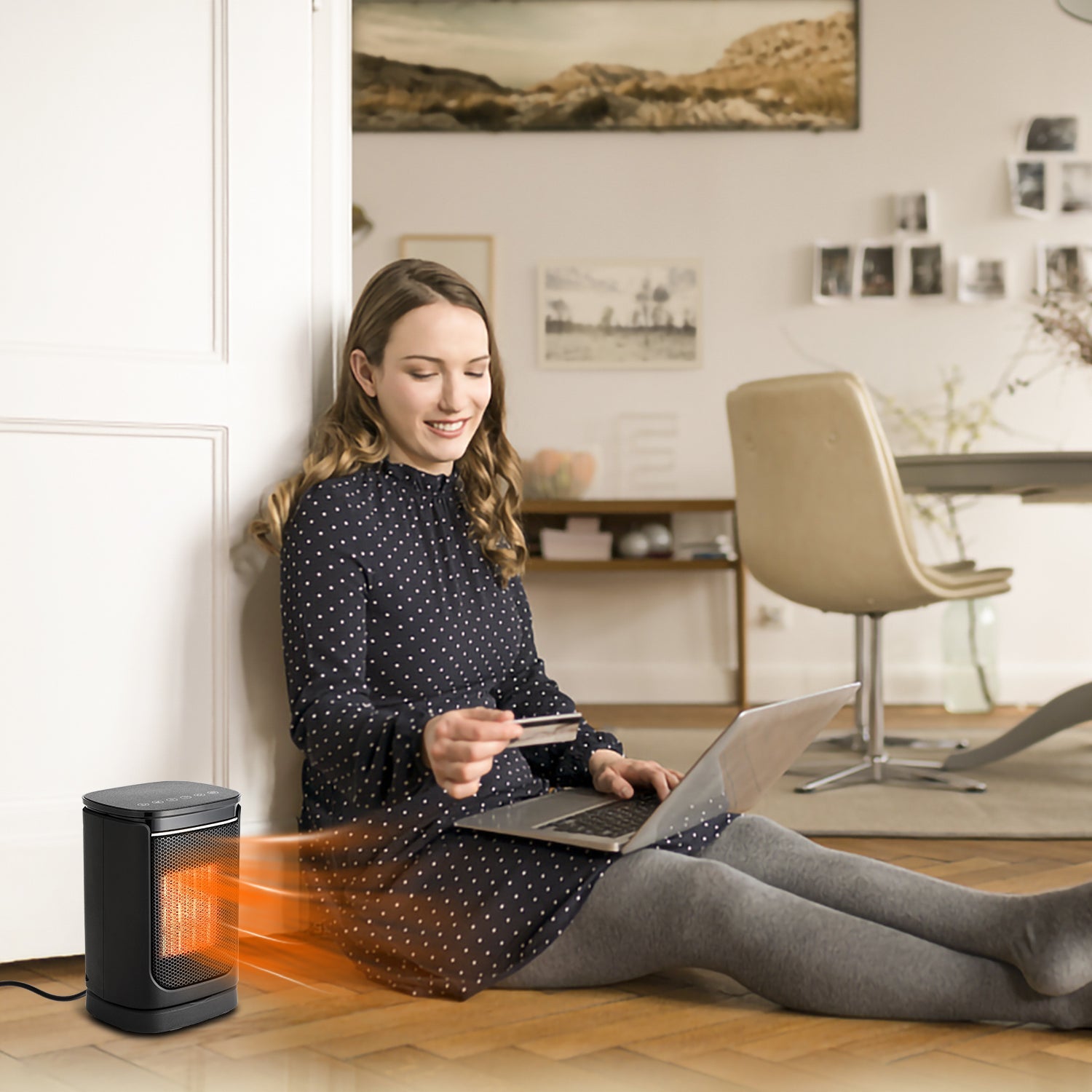 Cosmo Go 1500W Keramik Heizlüfter mit Fernbedienung