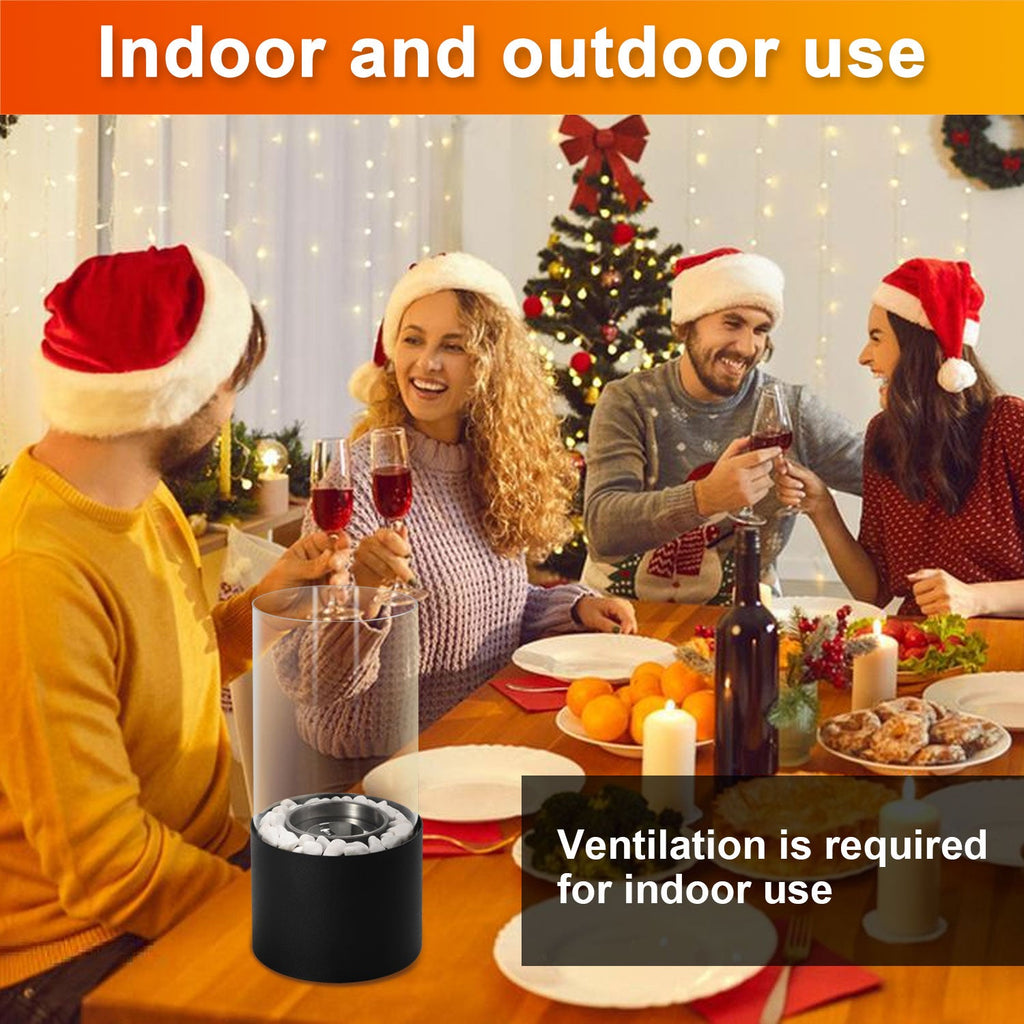 Table Fireplace Bioethanol Tabletop Fireplace Portable Round
