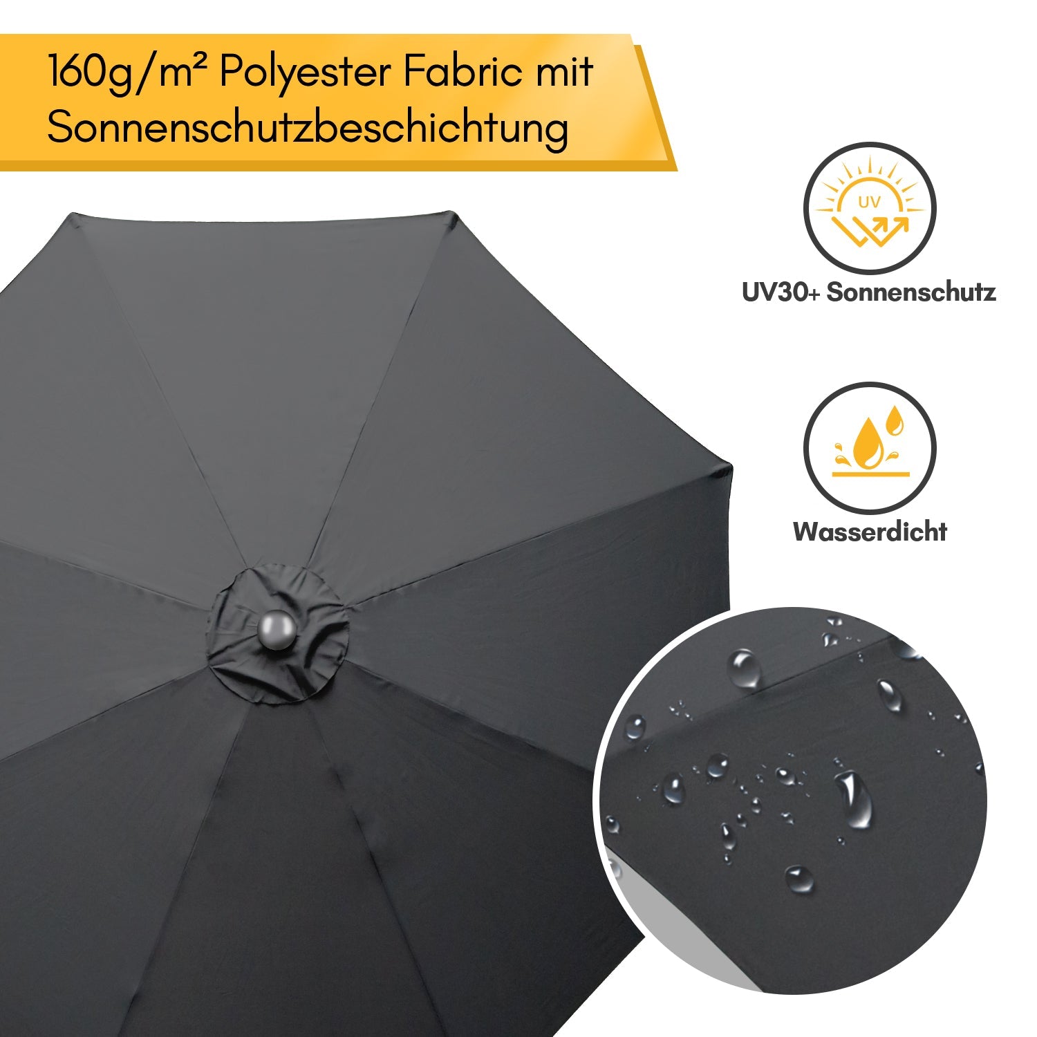 Cosmo Go Sonnenschirm 3.5m mit LED Solar Garten