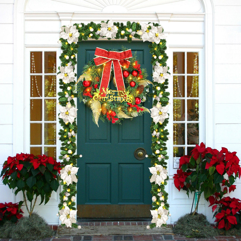 Cosmo Go Weihnachtsgirlande 2.7m mit Blumen