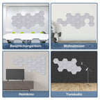 Cosmo Go Akustikplatten Wandpaneele Selbstklebend 12/18 Stück Hexagonal Kerben