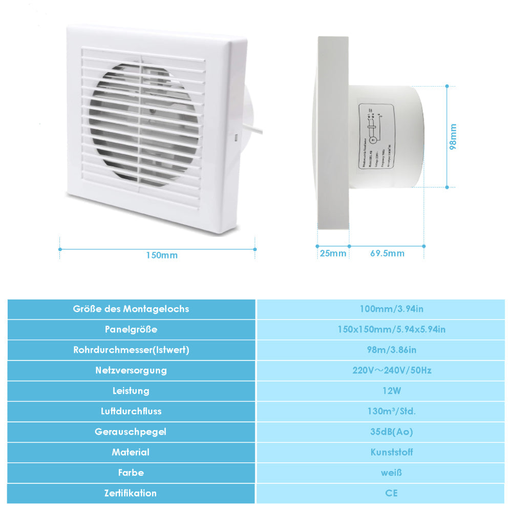 Cosmo Go Badlüfter Abluftventilator 10cm/15cm