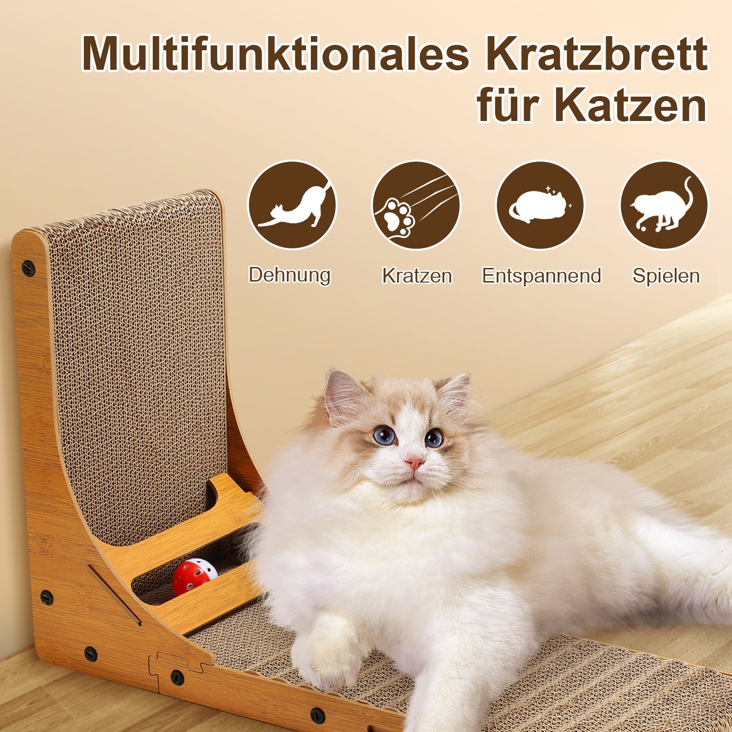Cosmo Go Katzen Kratzbrett L förmig Kratzpappe