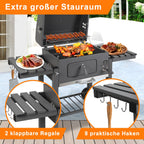 Cosmo Go Holzkohlegrill BBQ XXL Smoker mit Deckel