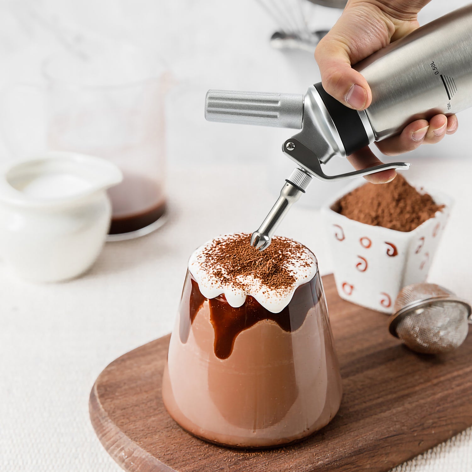 Cosmo Go Sahnespender Edelstahl mit 3 Düsen 500ml