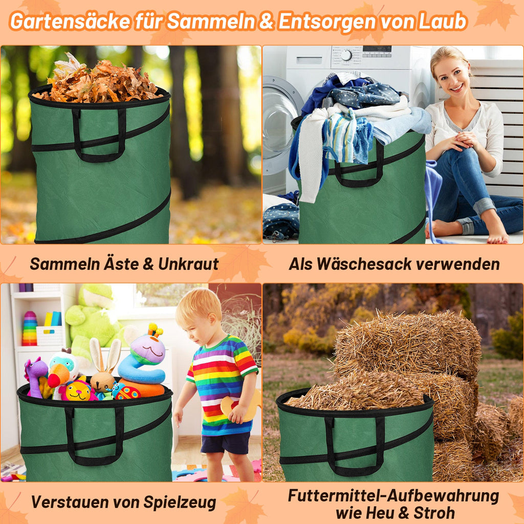 Cosmo Go Gartensack Pop Up Gartenabfallsack 170L mit Griffen
