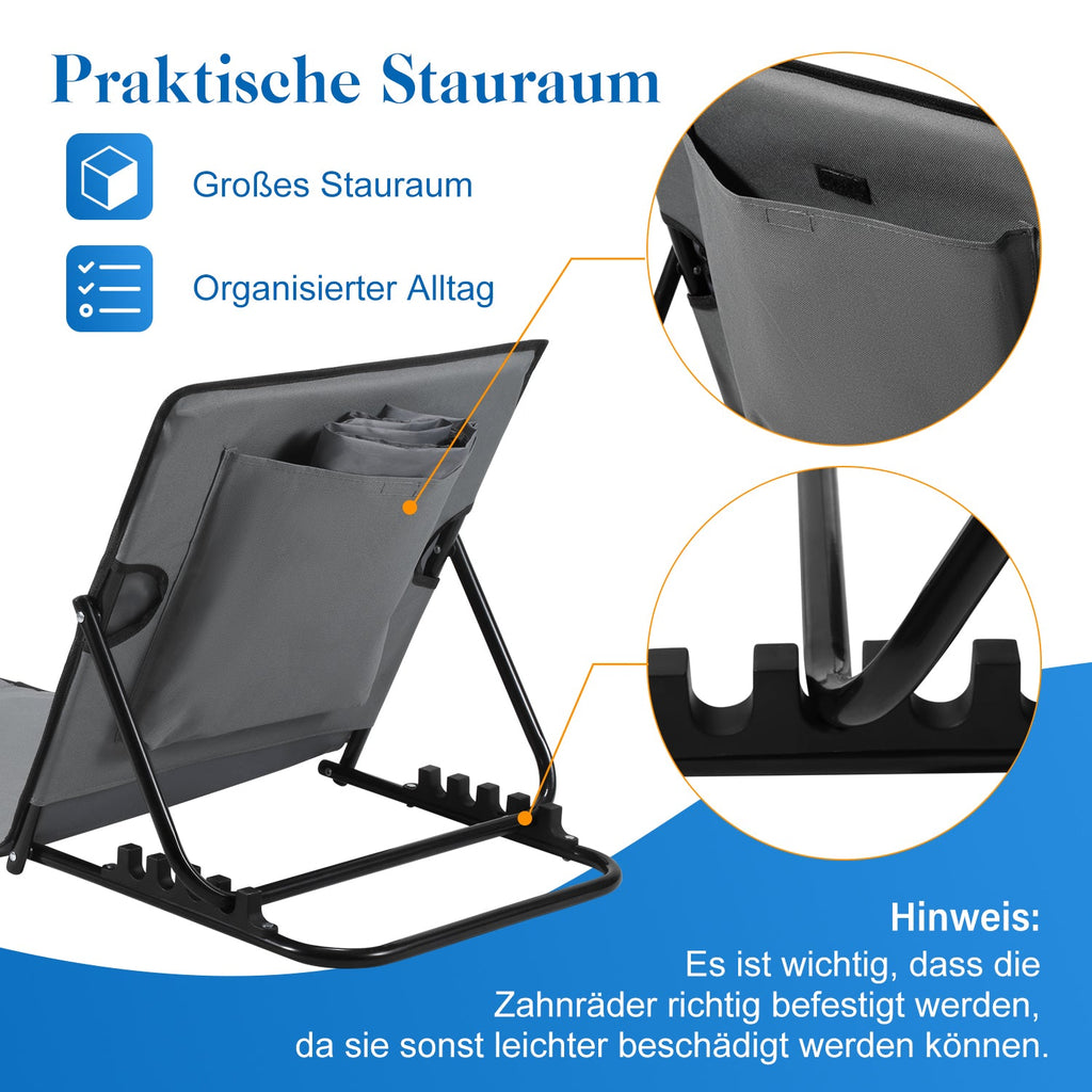 Cosmo Go Strandliegen Tragbar Strandmatte mit Einstellbar Höhe 145cm