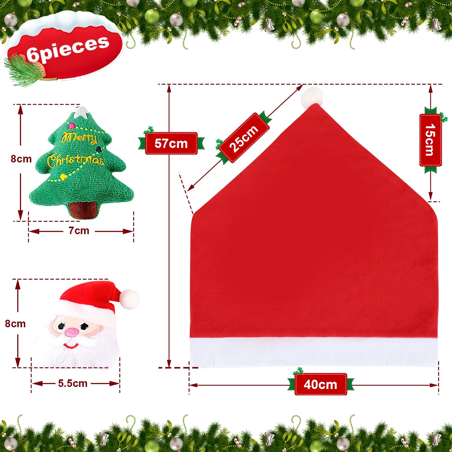 Cosmo Go Weihnachten Stuhlhussen 6er Set