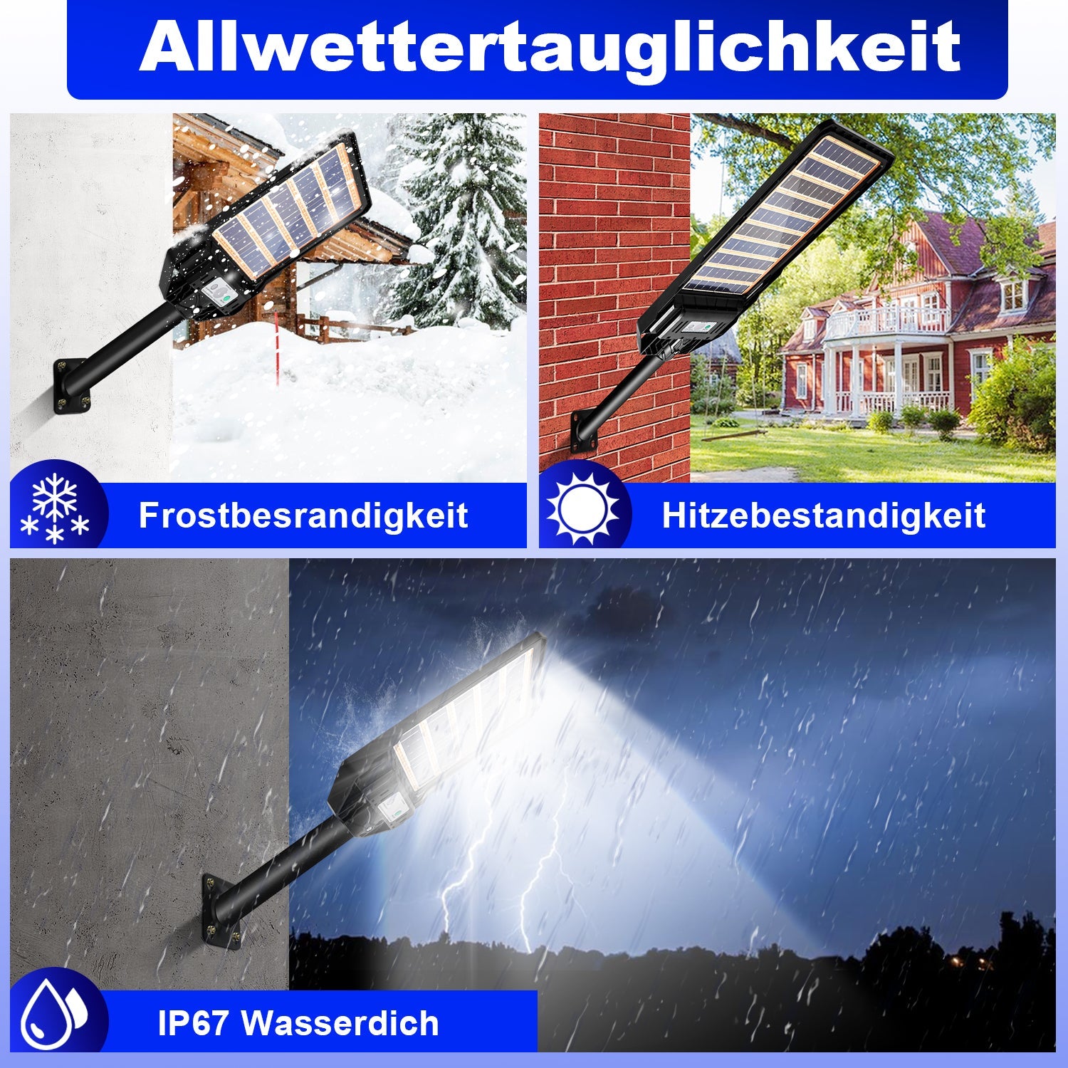 Cosmo Go Solarlampen Straßenlaterne mit Bewegungssensor 300W/400W