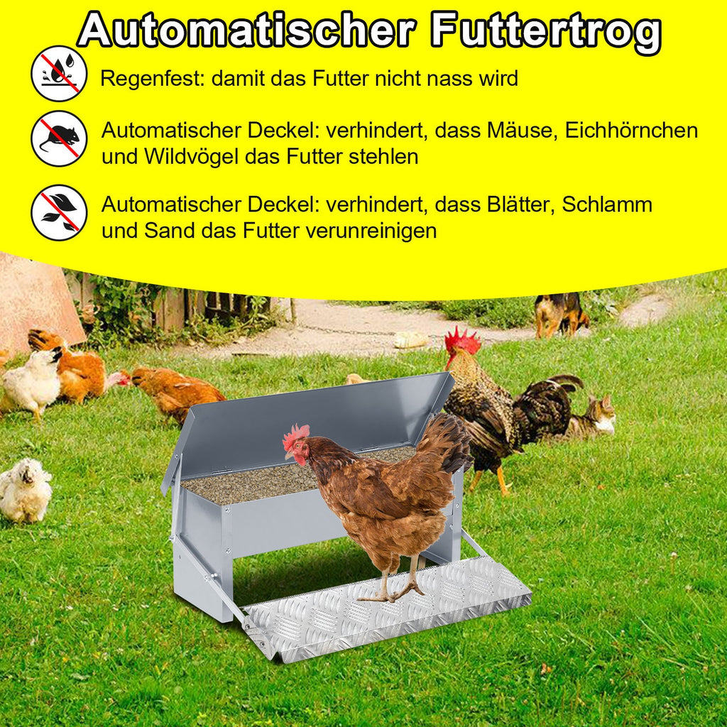 Cosmo Go Futterautomat für hühner Fußpedal selbstöffnender 5kg