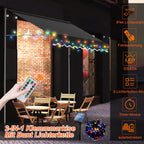 Cosmo Go Klemmmarkise mit Handkurbel mit Solar LED Lichtkette