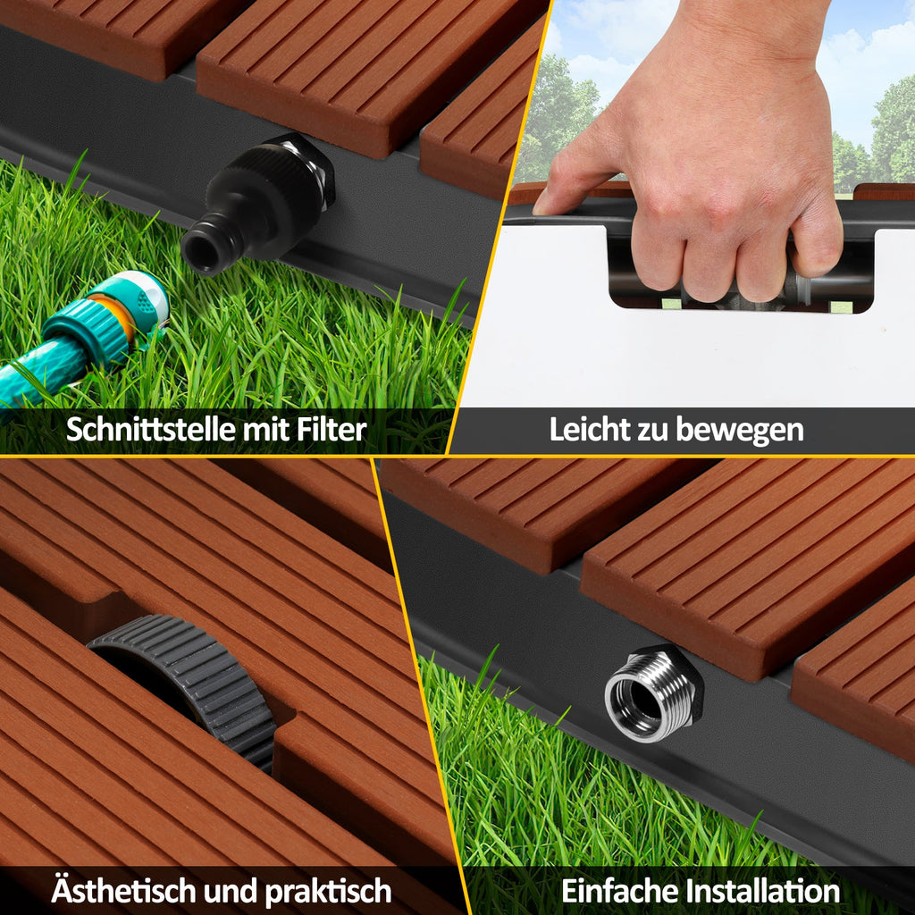 Cosmo Go Bodendusche Gartendusche mit Fußrad und 22 Kupferdüsen