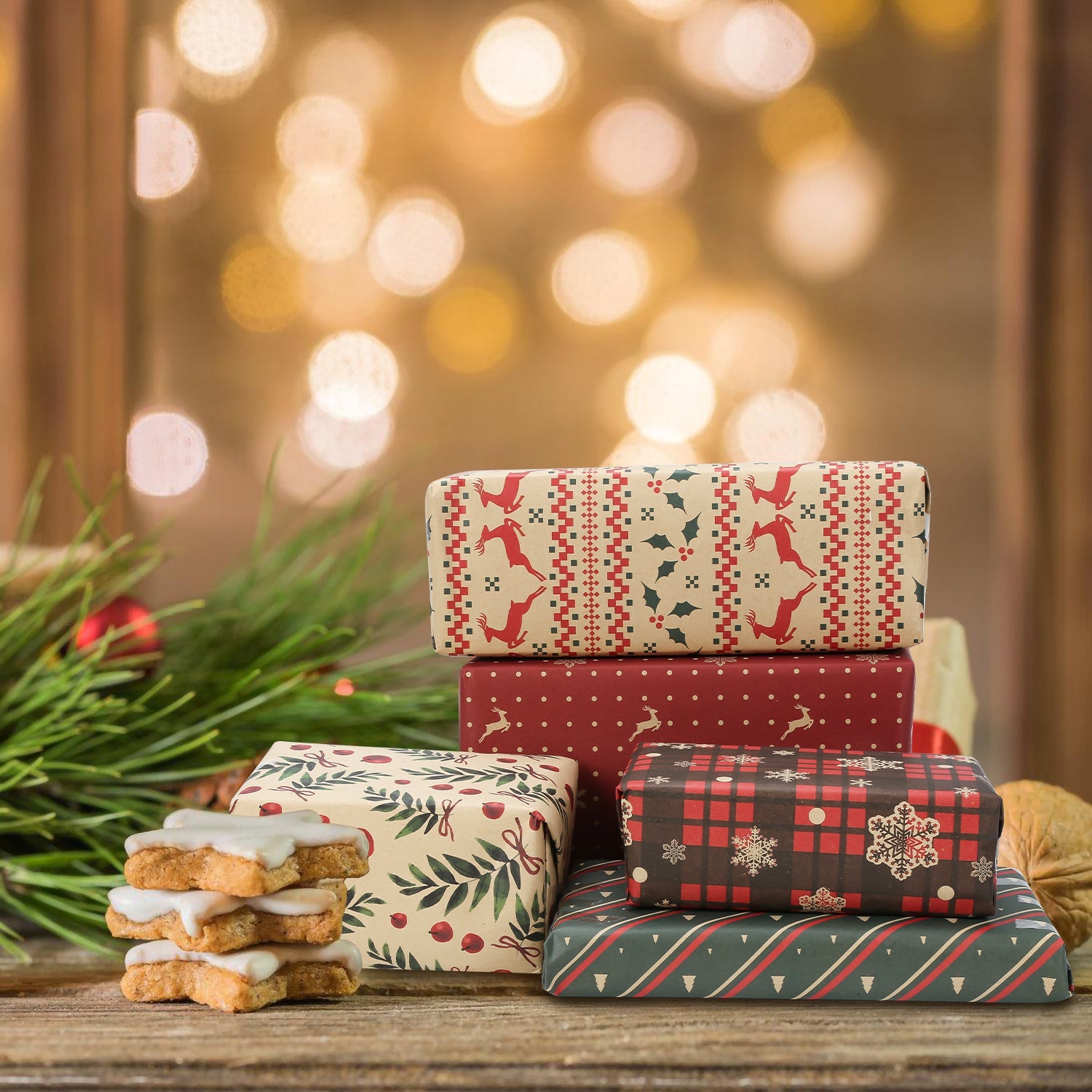 Cosmo Go Geschenkpapier Weihnachtspapier 70 * 50 cm