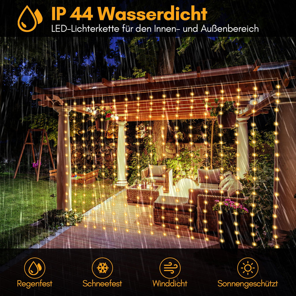 Cosmo Go LED Lichtervorhang 3x3m/3x6m Warmweiß/Farbe
