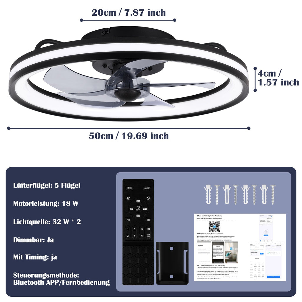Cosmo Go Deckenventilator Ventilator mit Fernbedienung und Beleuchtung