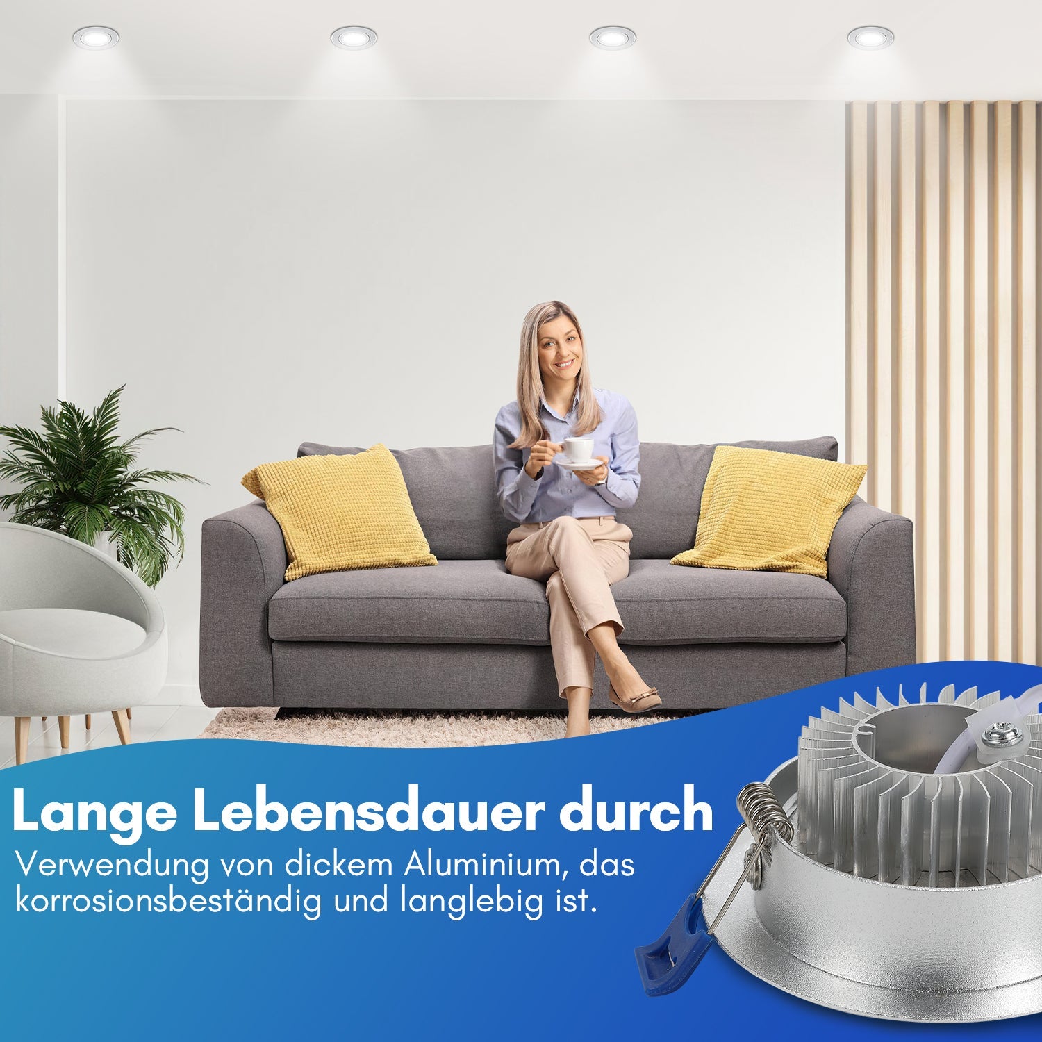 Cosmo Go LED Einbaustrahler 20x 3W Kaltweiß/Warmweiß Extra flach