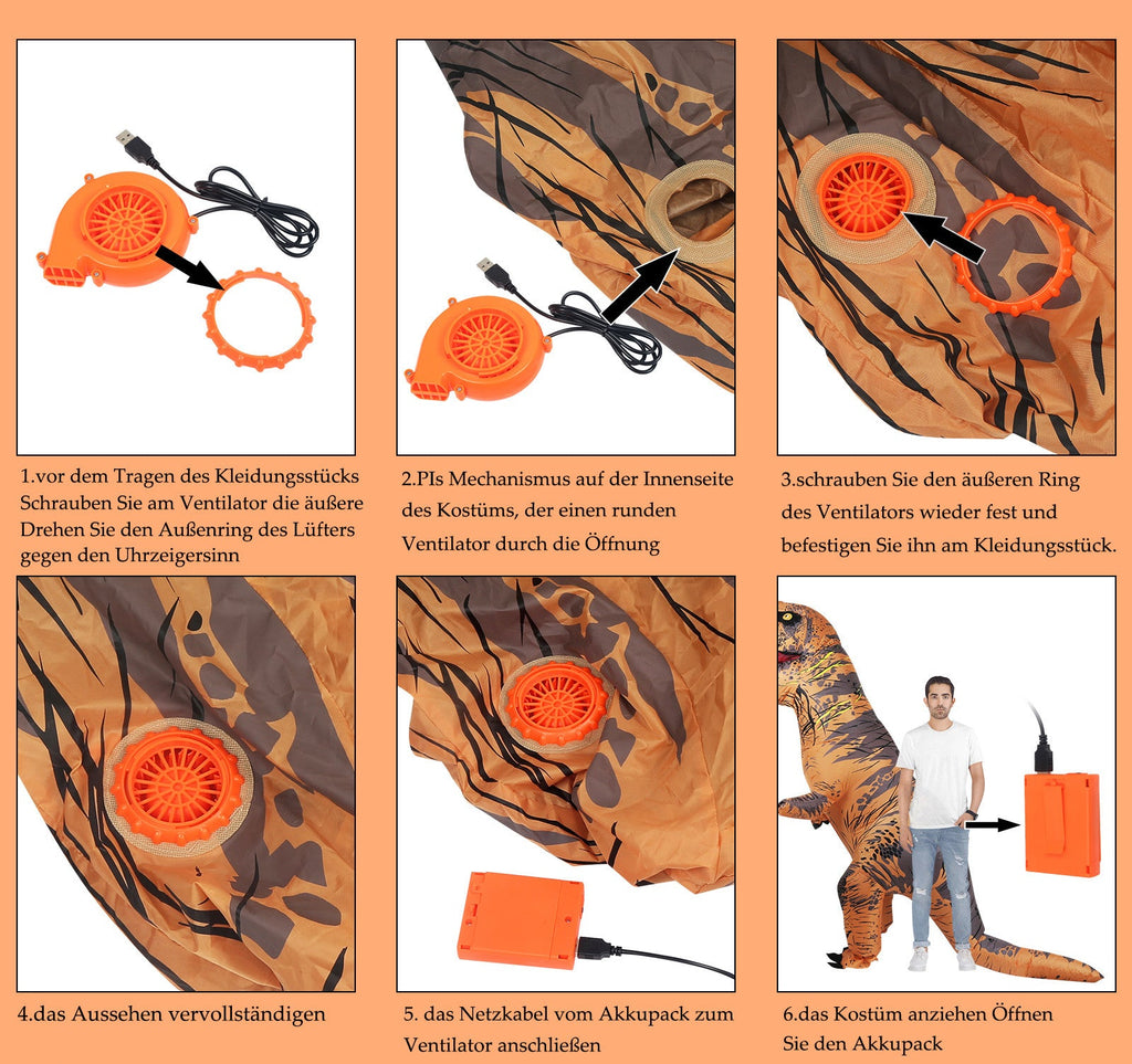 Cosmo Go Aufblasbares Dino Kostüm Erwachsene 200cm