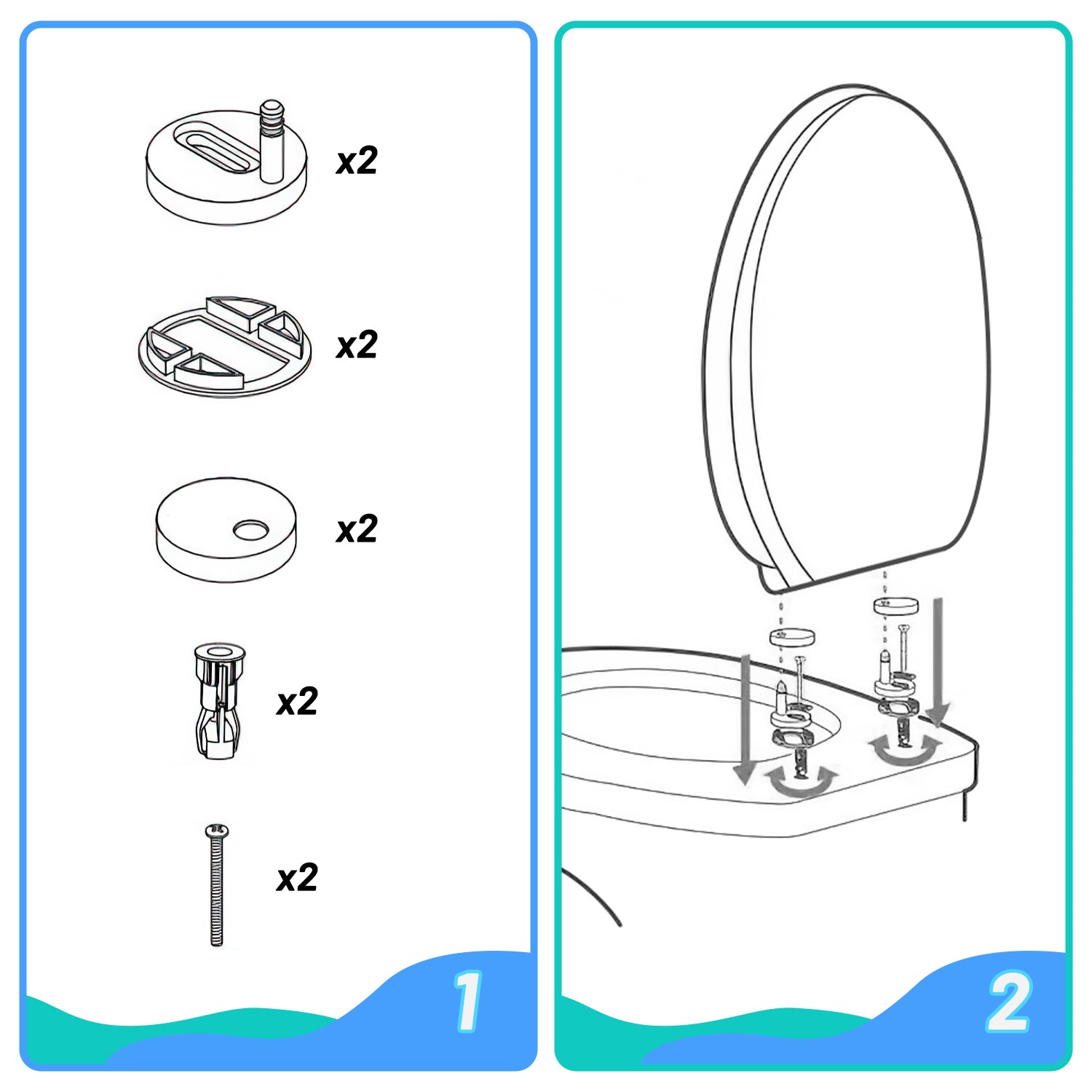 Cosmo Go Toilettendeckel WC Sitz mit Absenkautomatik O-Form