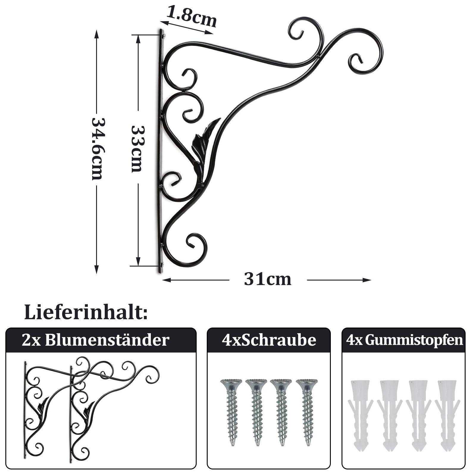 Cosmo Go 2x Blumenampel Wandhalterung