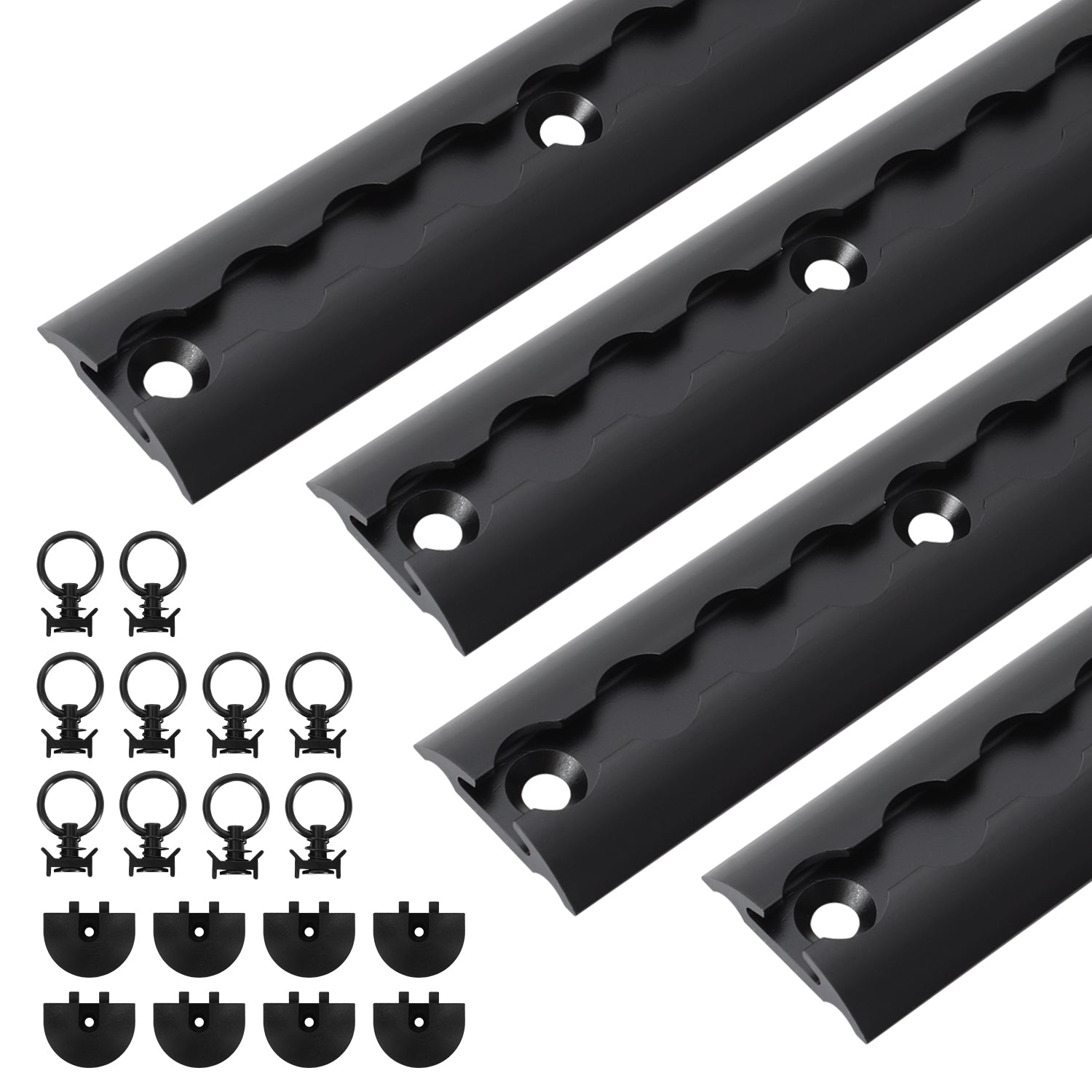 Cosmo Go Airlineschiene 4x 1m Aluminium für Wohnmobile und LKW Schwarz