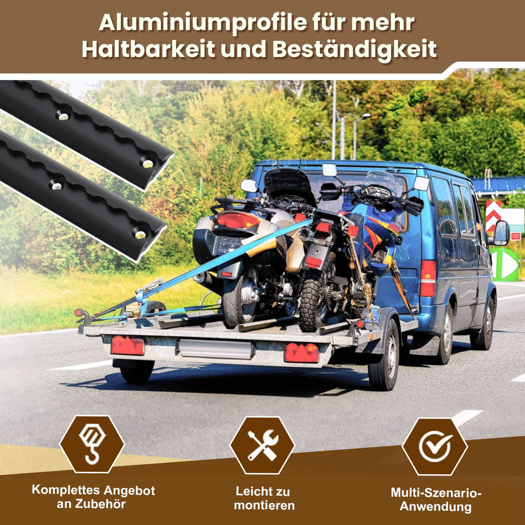 Cosmo Go Airlineschiene 4x 1m Aluminium für Wohnmobile und LKW Schwarz