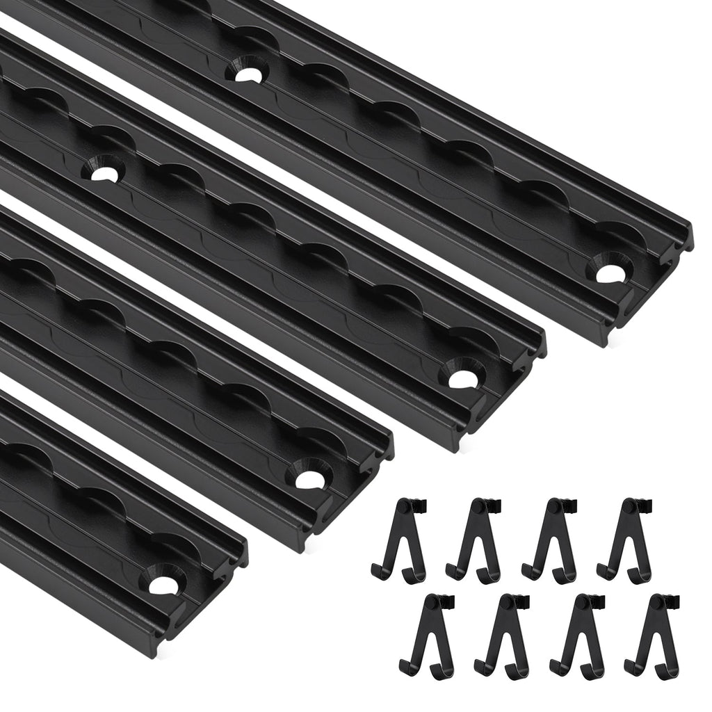 Cosmo Go Airlineschiene 4x 1m Aluminium mit 8 Doppelhaken Schwarz