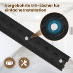 Cosmo Go Airlineschiene 4x 1m Aluminium mit 8 Doppelhaken Schwarz