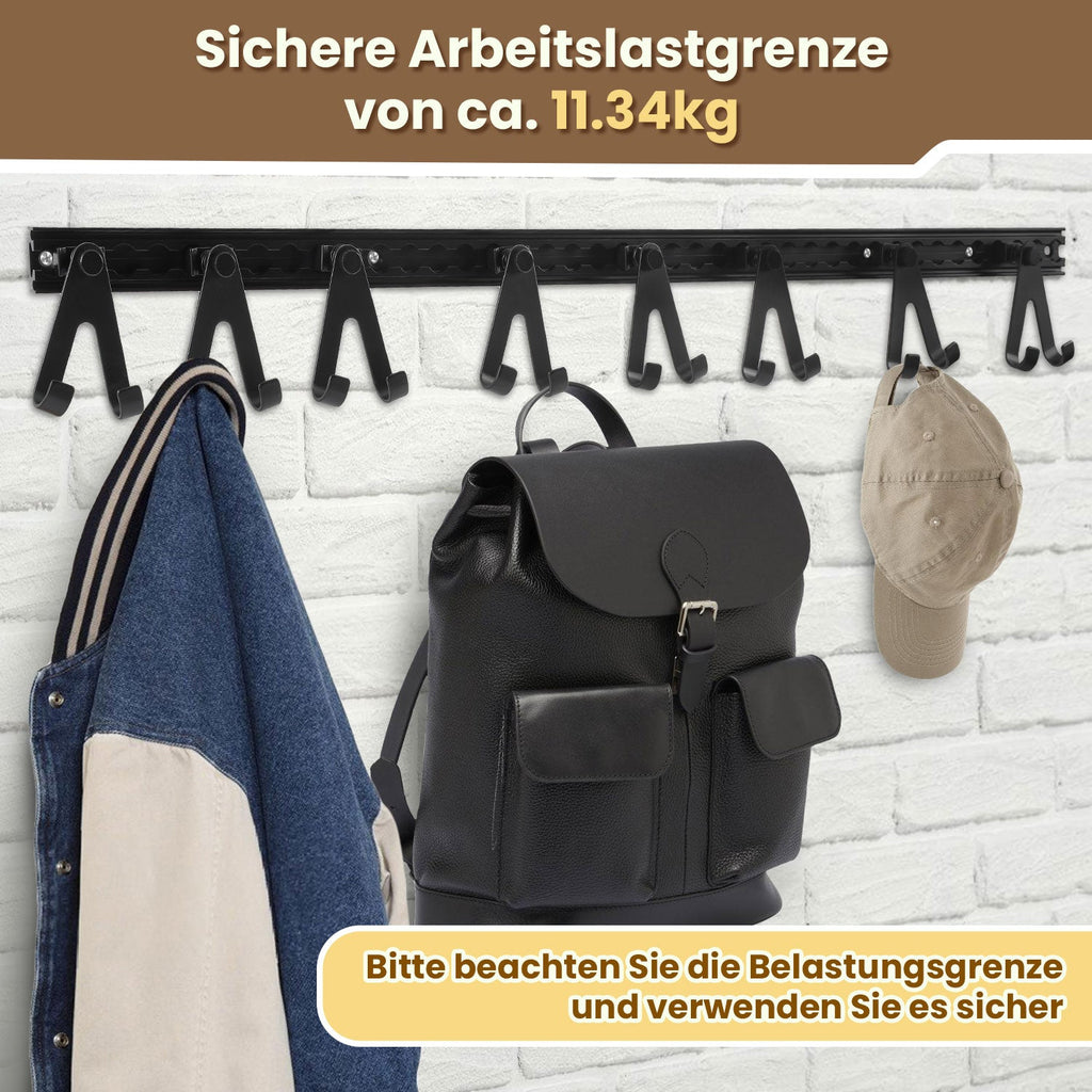 Cosmo Go Airlineschiene 4x 1m Aluminium mit 8 Doppelhaken Schwarz