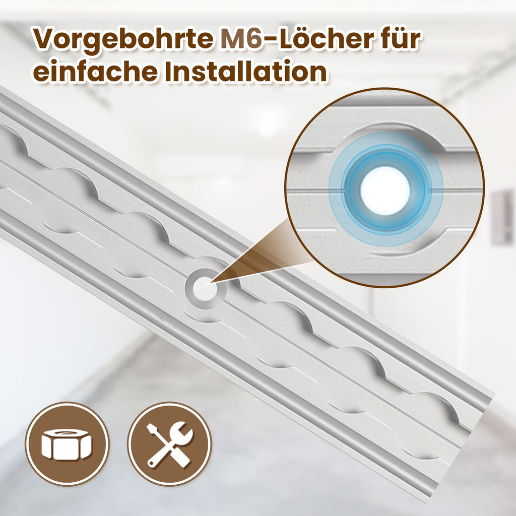 Cosmo Go Airlineschiene 4x 1m Aluminium mit 8 Doppelhaken