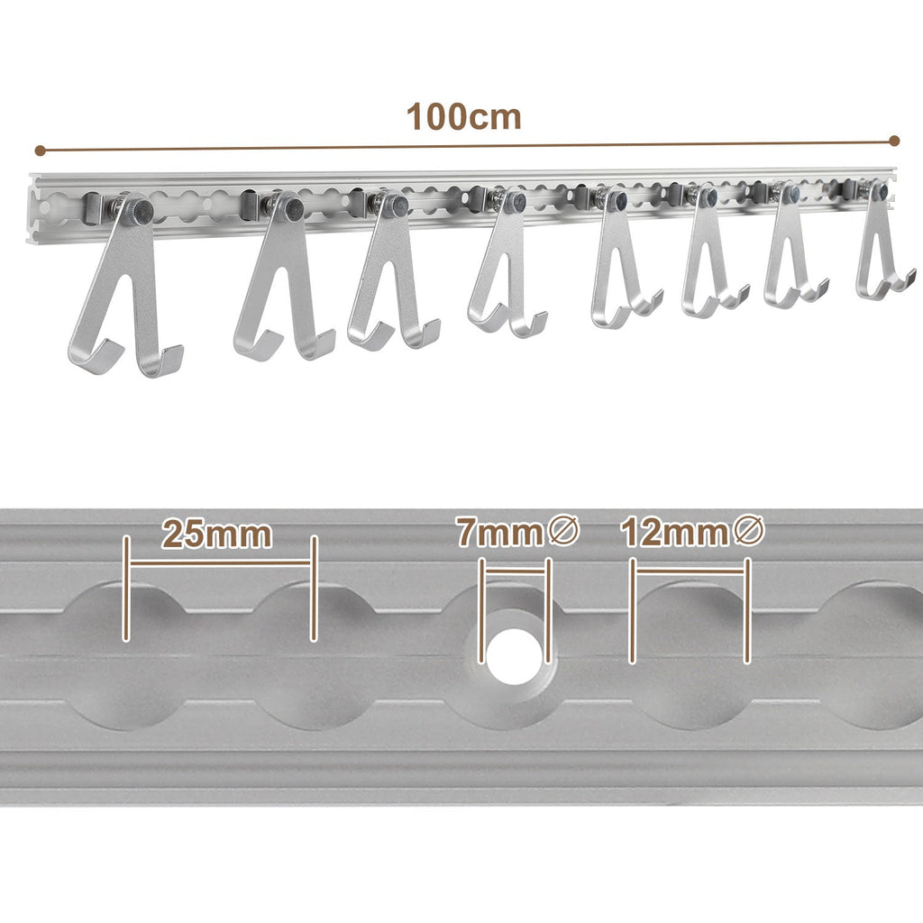 Cosmo Go Airlineschiene 4x 1m Aluminium mit 8 Doppelhaken