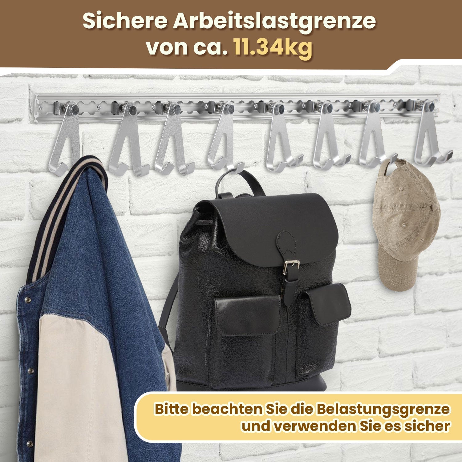 Cosmo Go Airlineschiene 4x 1m Aluminium mit 8 Doppelhaken