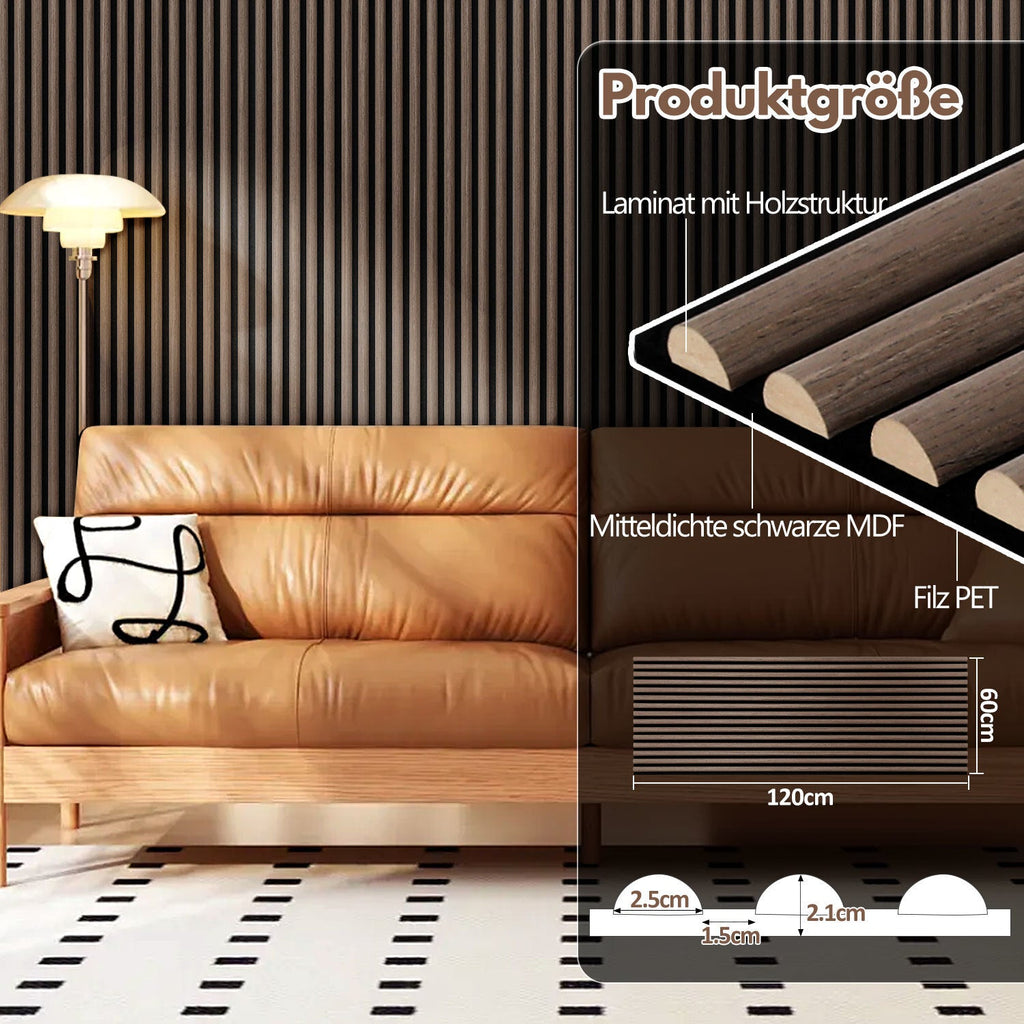 Cosmo Go Akustikpaneele Holz Halbrund Wandpaneele 120x60cm